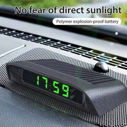 Solar Car Clock Stick-On Digital Watch 24H Auto Brightness