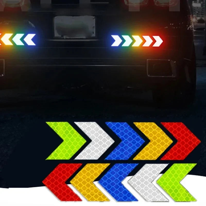 Reflective Arrow Safety Sticker Set – 12 Pcs Car & Motorcycle Decals