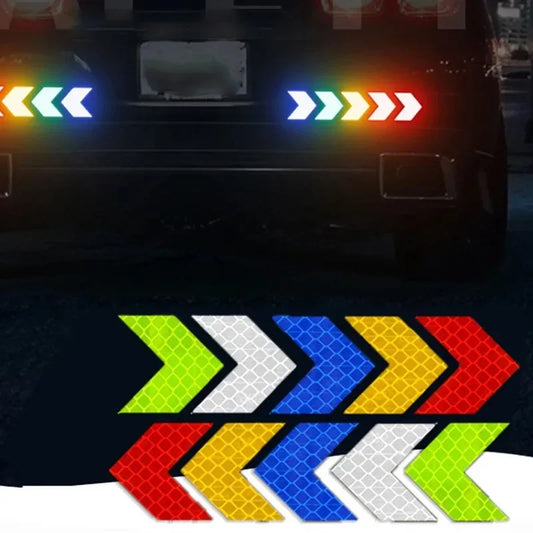 Reflective Arrow Safety Sticker Set – 12 Pcs Car & Motorcycle Decals