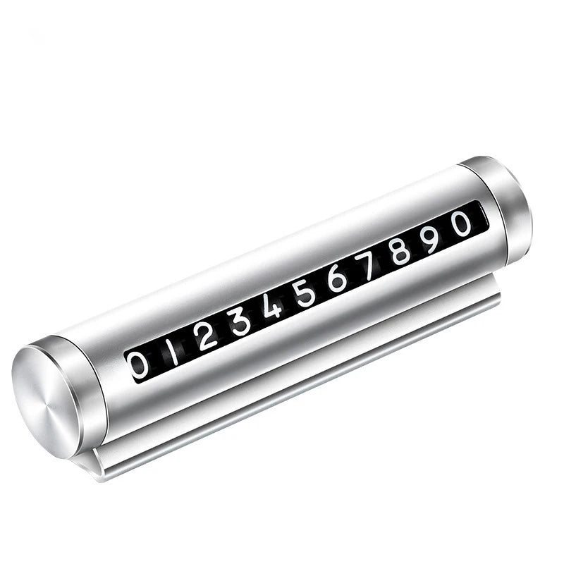 Temporary Parking Card – Aluminum Phone Number Plate with Rotating Digits