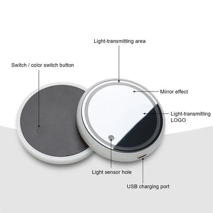 7-Color LED Cup Holder Light Pad | Car Ambient Lighting Coaster