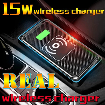 15W Wireless Car Charger Pad – Qi Fast Charging for iPhone & Android
