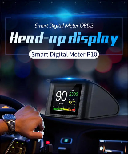 P10 OBD2 HUD – TFT LCD Car Speedometer Fuel Temp RPM Display