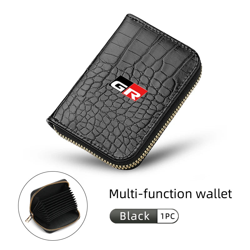 Crocodile Pattern Leather Card Holder & Coin Wallet