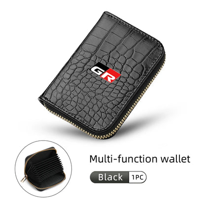 Crocodile Pattern Leather Card Holder & Coin Wallet