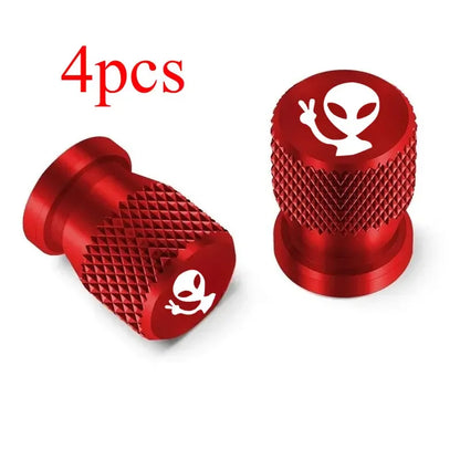 4Pcs Alien Car Wheel Tire Valve Cap