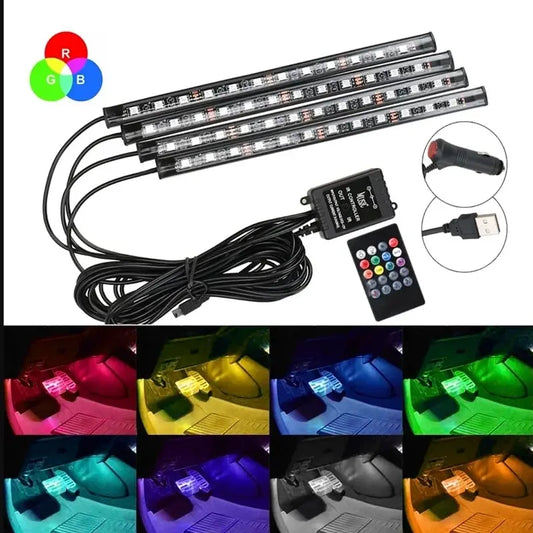Tira LED de luces ambientales para interior de coche