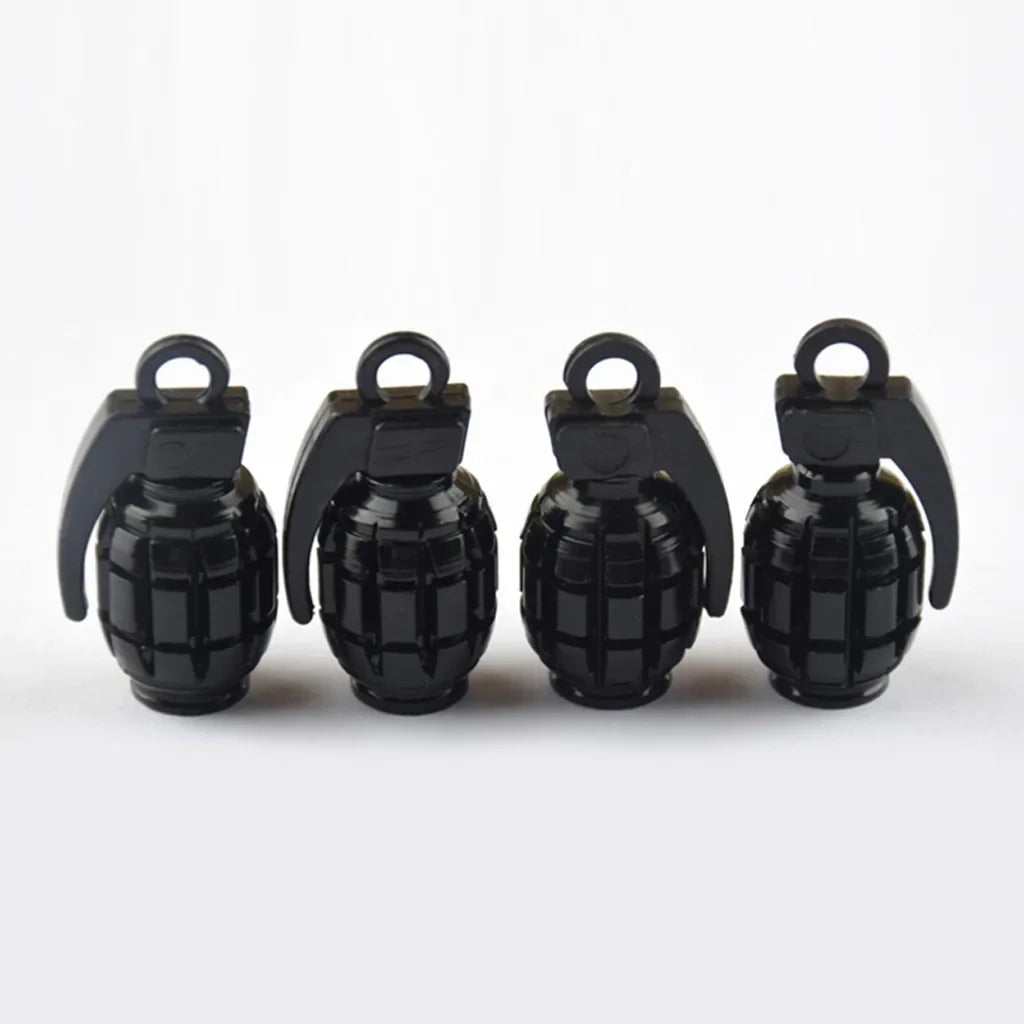 4PCS Grenade Style Tire Valve Caps