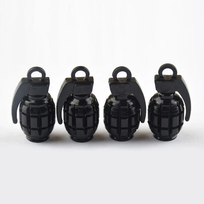 4PCS Grenade Style Tire Valve Caps
