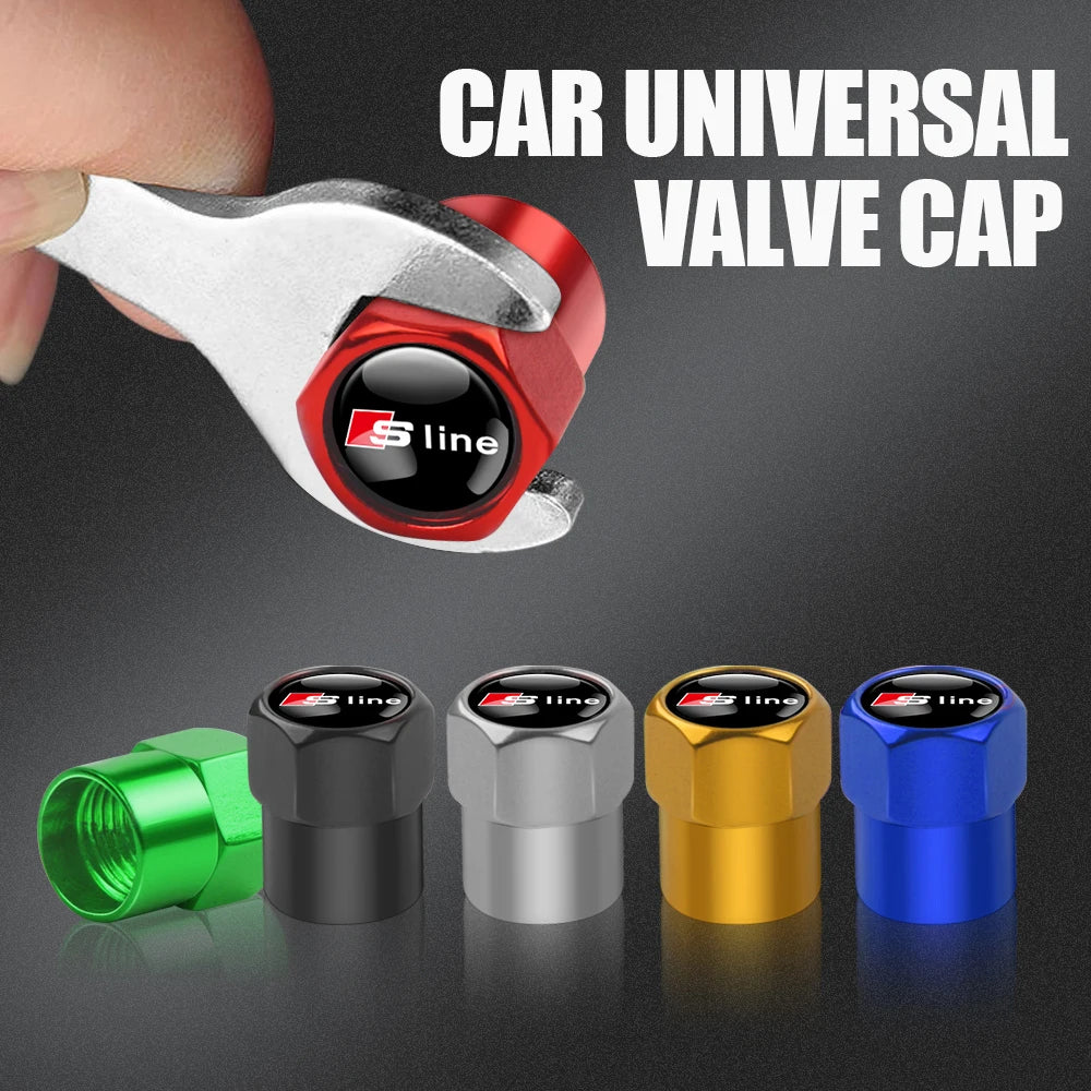 4Pcs Metal Valve Cap Sline Style