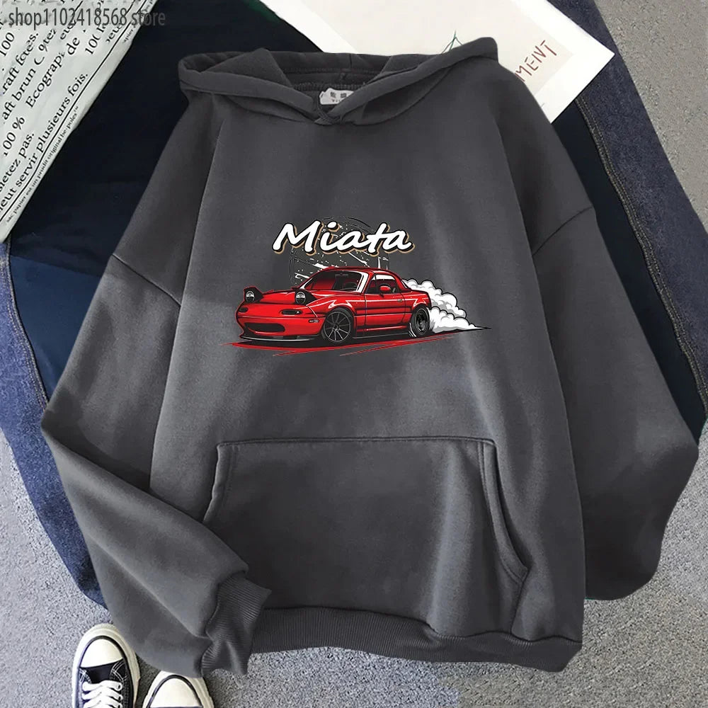 JDM Drift Culture Hoodie – Anime Car Print Unisex Sweatshirt