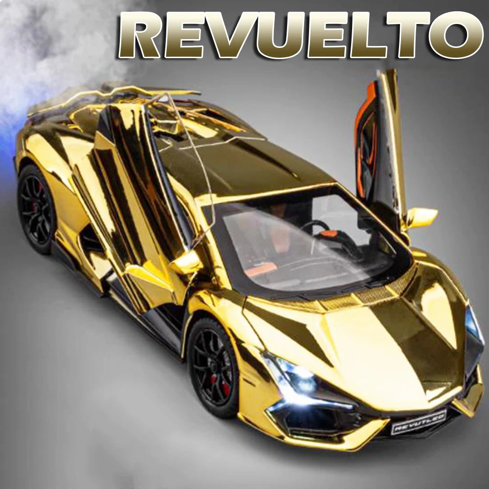 1:24 Scale Diecast Supercar Model with Sound & Light Pull Back