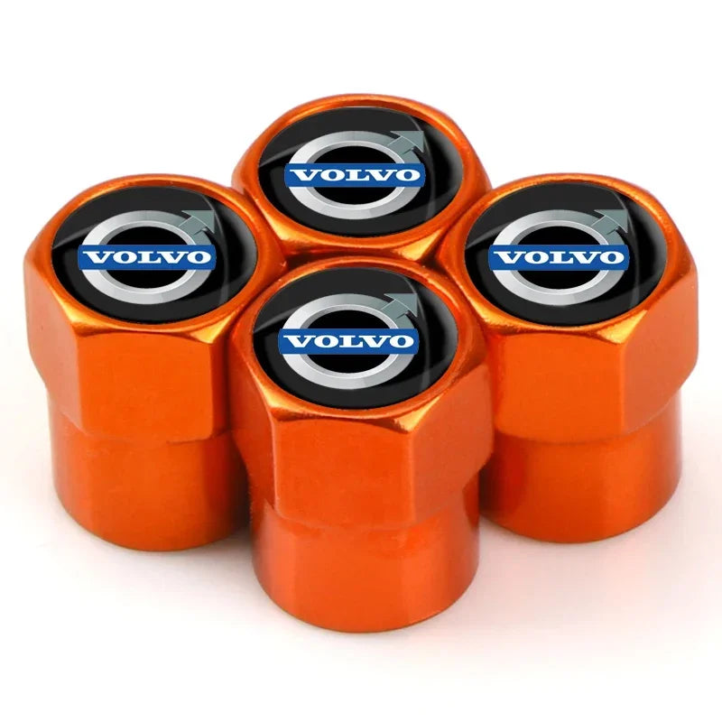 Metal Car Tire Valve Caps – 4pcs, 8 Colors, Round & Hex Style