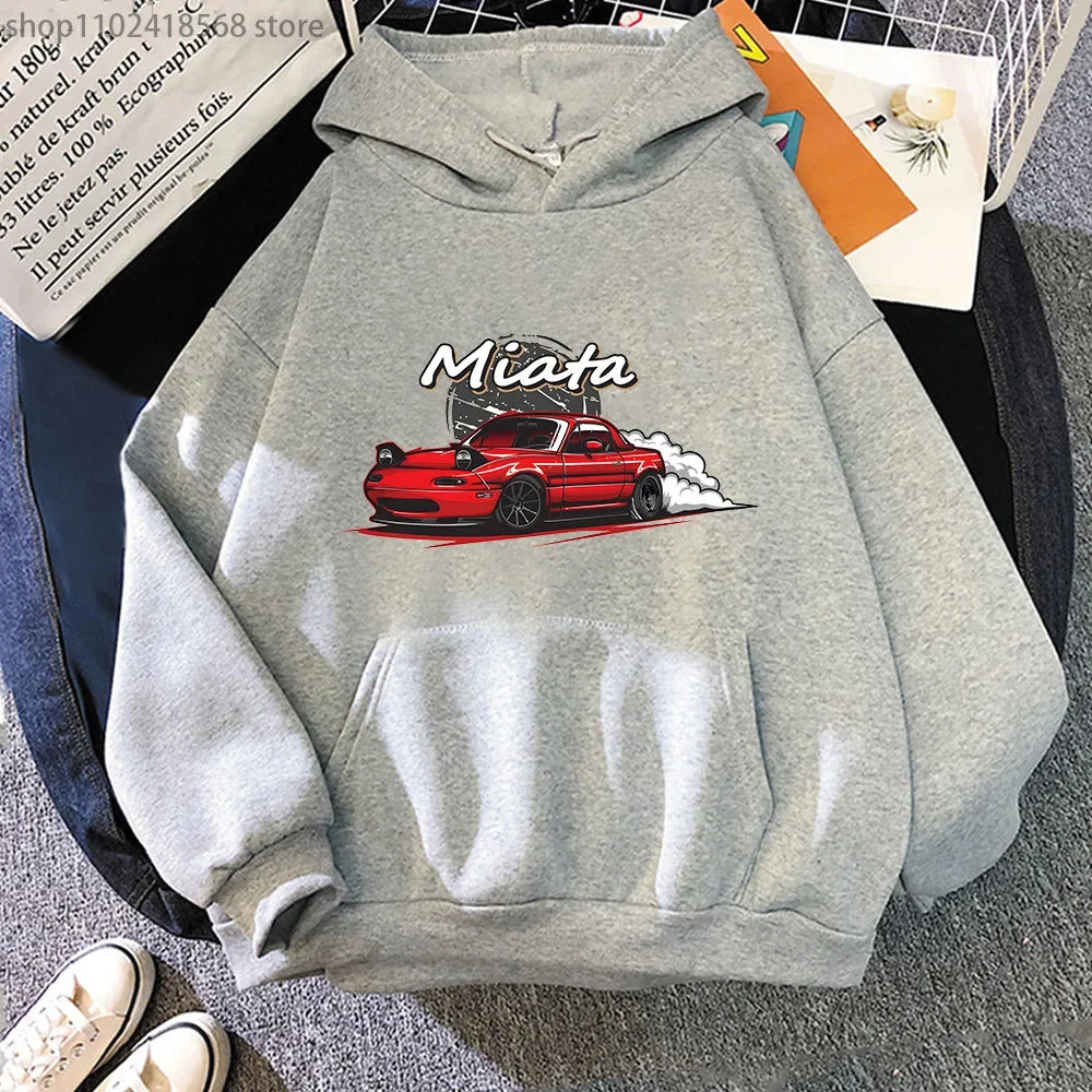 JDM Drift Culture Hoodie – Anime Car Print Unisex Sweatshirt