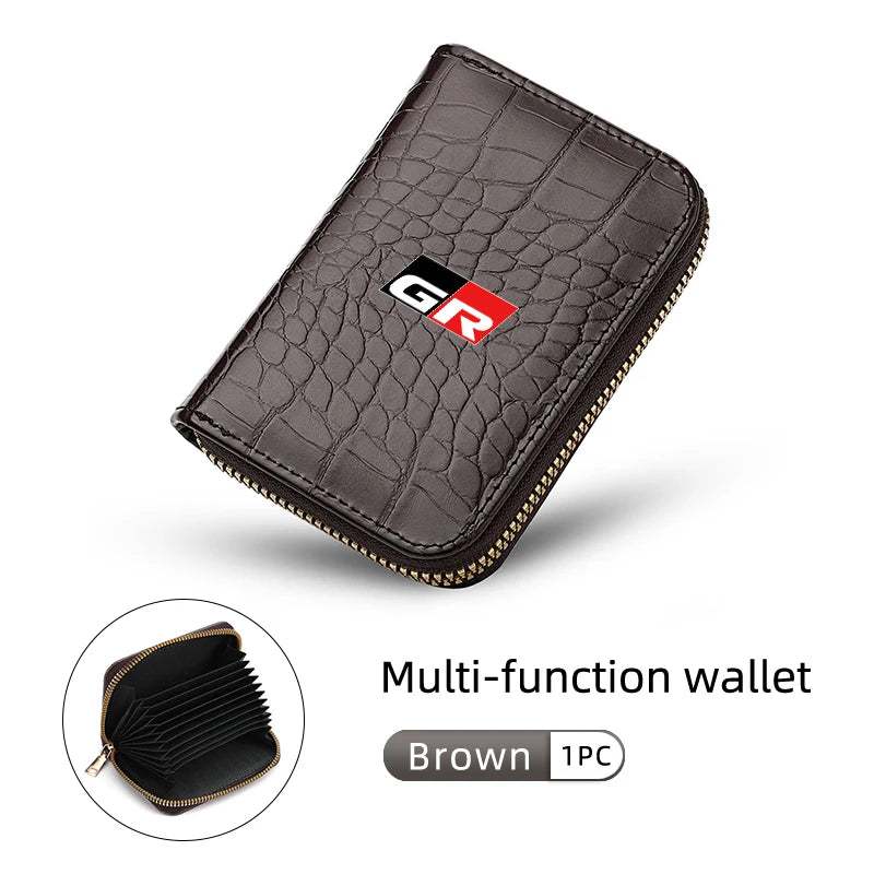 Crocodile Pattern Leather Card Holder & Coin Wallet