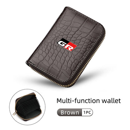 Crocodile Pattern Leather Card Holder & Coin Wallet