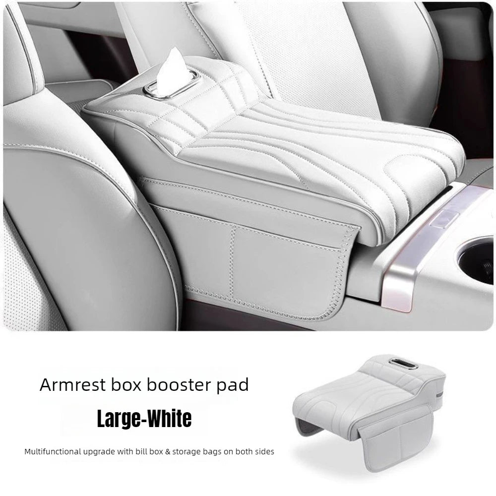Car Armrest Booster Pad with Storage Pocket – Comfort Cushion