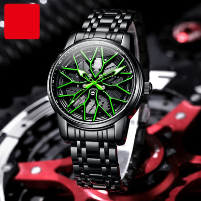 Luxury Skeleton Wheel Design Quartz Watch