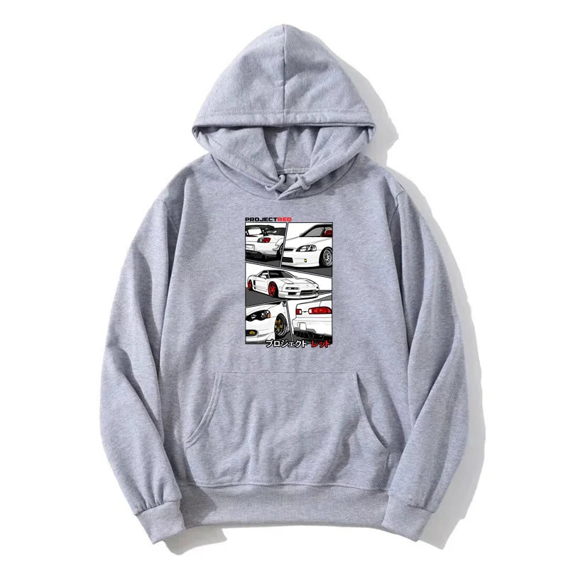 JDM Sports Car Hoodie – Zipper & Pullover Automotive Sweatshirt