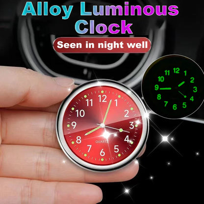 Mini Car Clock – Stick-On Quartz with Sapphire Glass & Luminous Dial