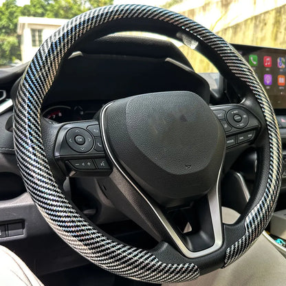 Carbon Fiber Laser Steering Wheel Cover – Anti-Slip