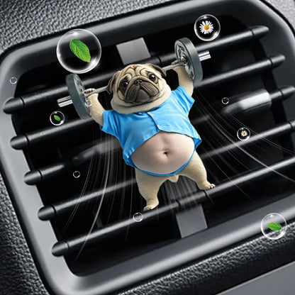Weightlifting Dog Car Air Vent Cli