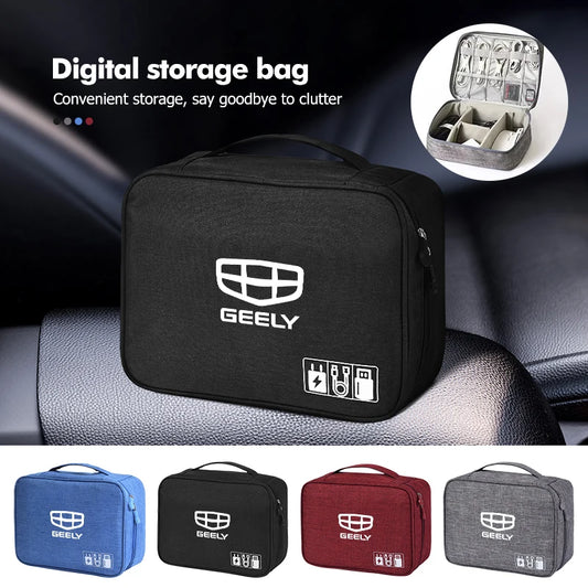 Waterproof USB Cable Organizer Storage Bag – Car Accessories